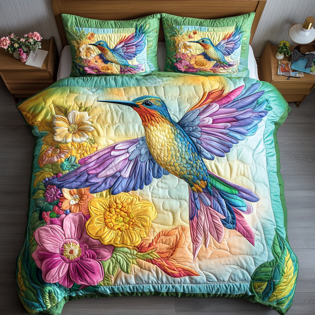 Nectar Dream Quilted Bedding Set Best Bed Sheet Set Hummingbird Themed Gifts