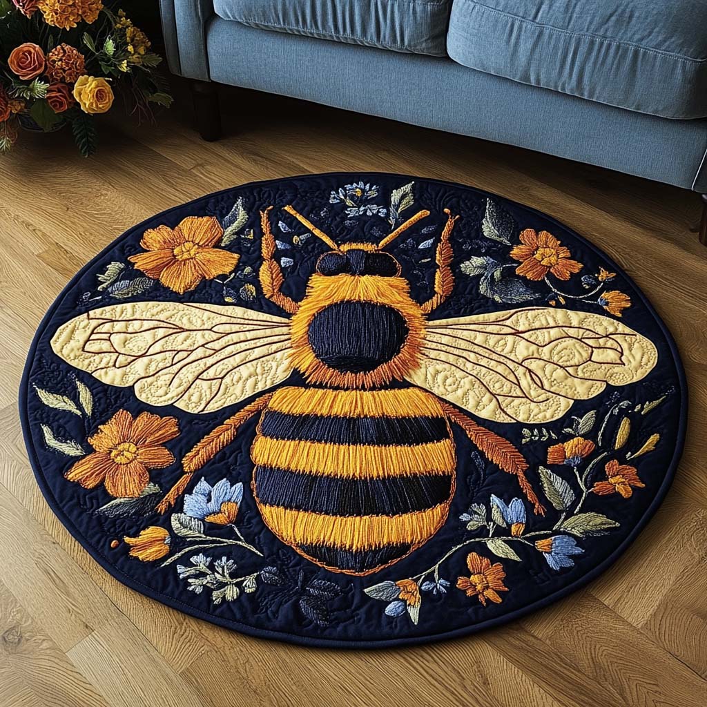 Nectar Quilted Round Mat Home Entrance Decor Ideas Gift Ideas For Bee Lovers