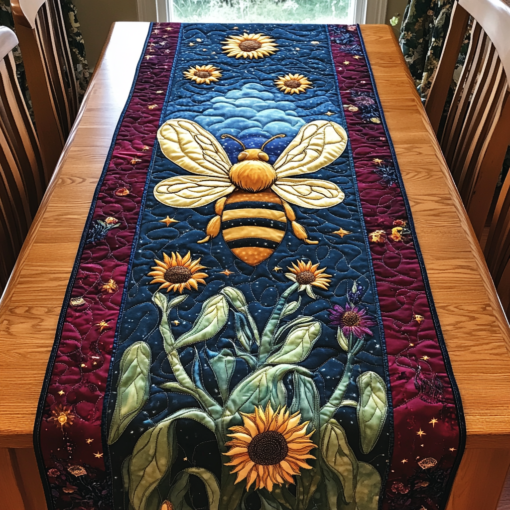 Nectar Seeker Quilted Table Runner Dinner Table Decor Ideas Honey Themed Gifts