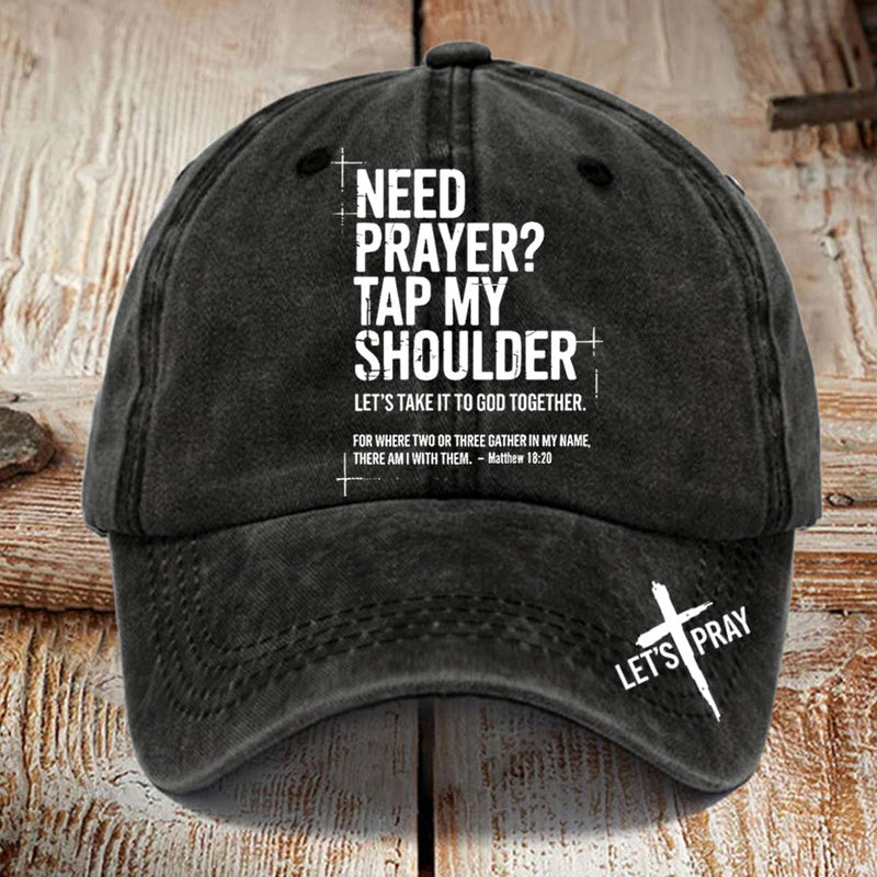 Need Prayer Tap My Shoulder Faith Hat Faith Over Fear Baseball Cap Present For Men