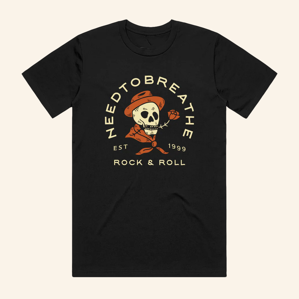 Needco Merch Rock And Roll Skull T-Shirt Best Christmas Gifts For Dad