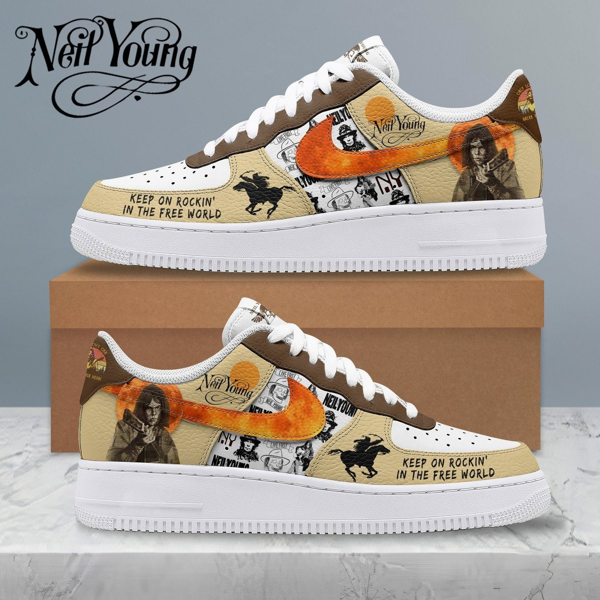 Neil Young Keep On Rockin In The Free World AF1 Shoes Gifts For Fans