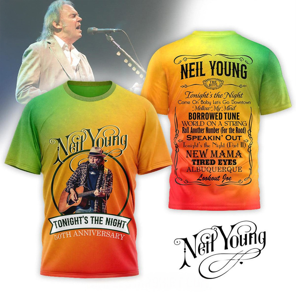 Neil Young Tonight&acirc;&sbquo;&not;&acirc;&bdquo;&cent;s The Night 50th Anniversary T-Shirt Neil Young Merch Birthday Gift For Dad
