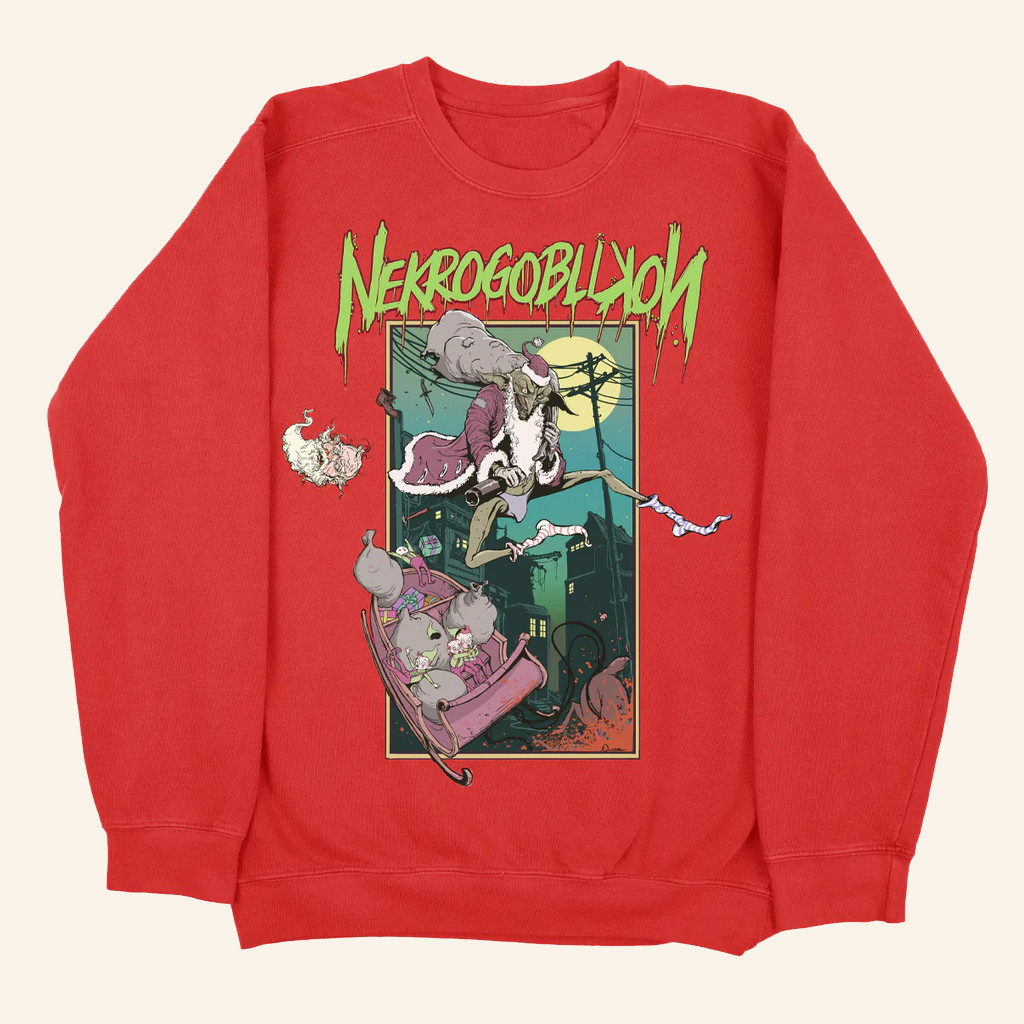 Nekrogoblikon Merch Goblin Sleigh Ride Sweatshirt Christmas Gifts For Music Fans