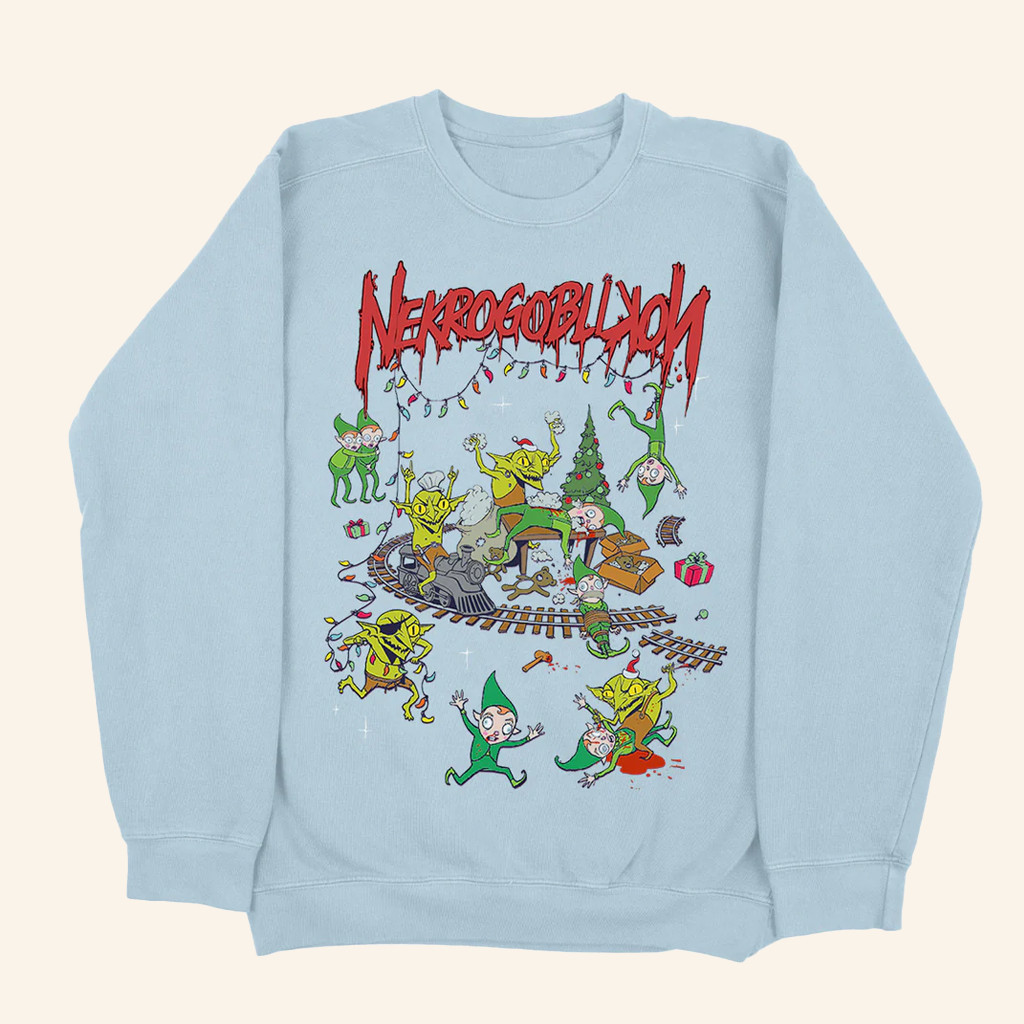 Nekrogoblikon Merch Goblins Vs Elves Sweatshirt Christmas Gifts For Music Fans