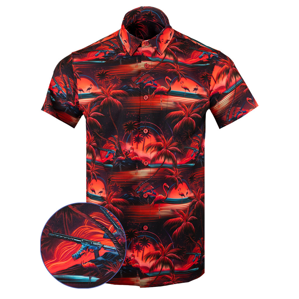 Neomingo Button Down Shirt Tactical Shirt Hawaii Style Xmas Gifts For Dad