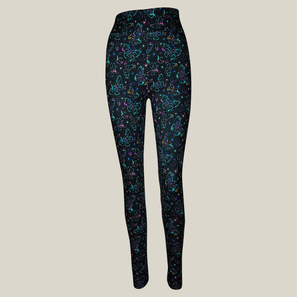 Neon Butterfly Legging Womens Gym Leggings Yoga Style Gifts For Butterfly Lovers