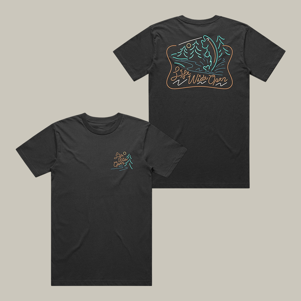 Neon Fishing CboysTV T-Shirt Life Wide Open Shirt Unique Present For Him