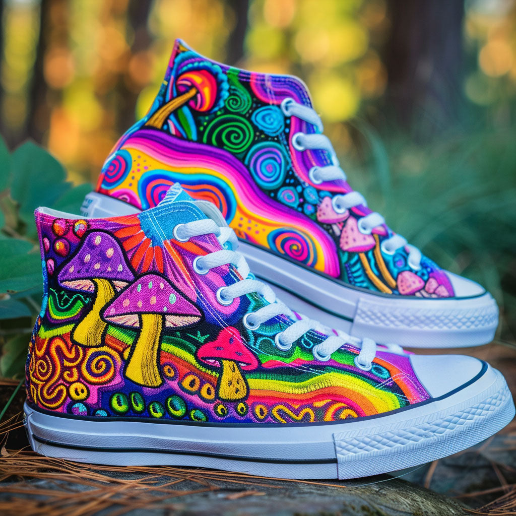 Neon Forest Canvas High Tops Winter Merch Style