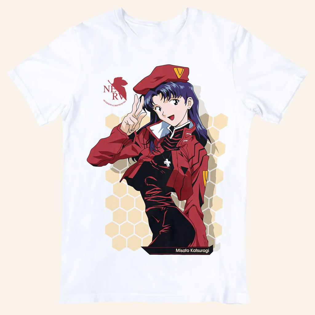 Neon Genesis Evangelion Merch Misato Katsuragi T-Shirts Gifts For Anime Fans