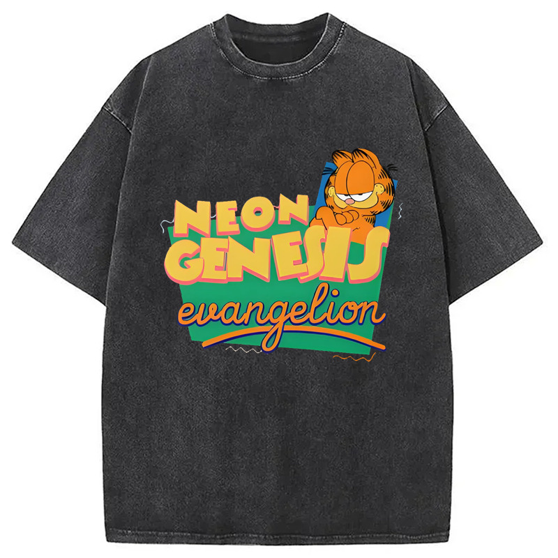 Neon Genesis Evangelion Washed T-Shirt Soft Comfortable Daily T Shirt Gifts For Besties