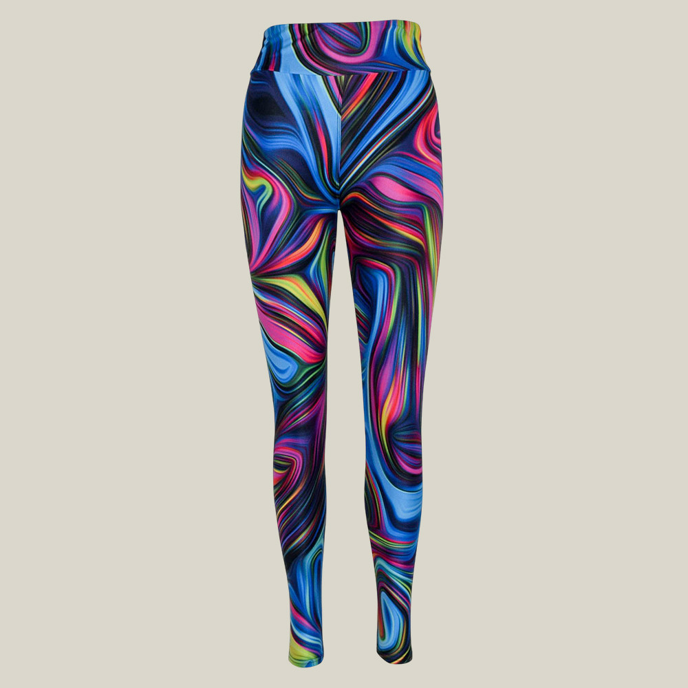 Neon Swirl Legging Womens Gym Leggings Sportswear Gifts For Yoga Enthusiasts