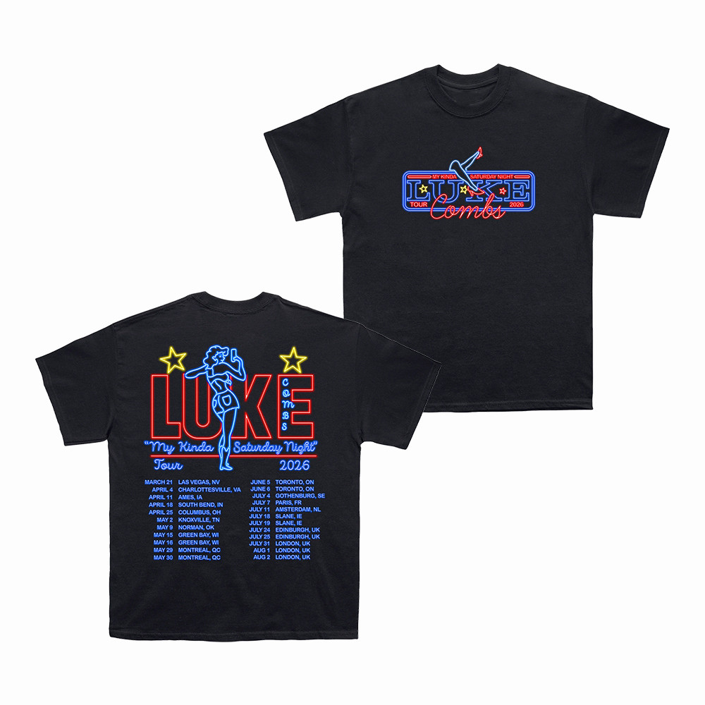 Neon Tour Luke Combs T-Shirt My Kinda Saturday Night Tour Merch Luke Combs Lover Gift For Friends
