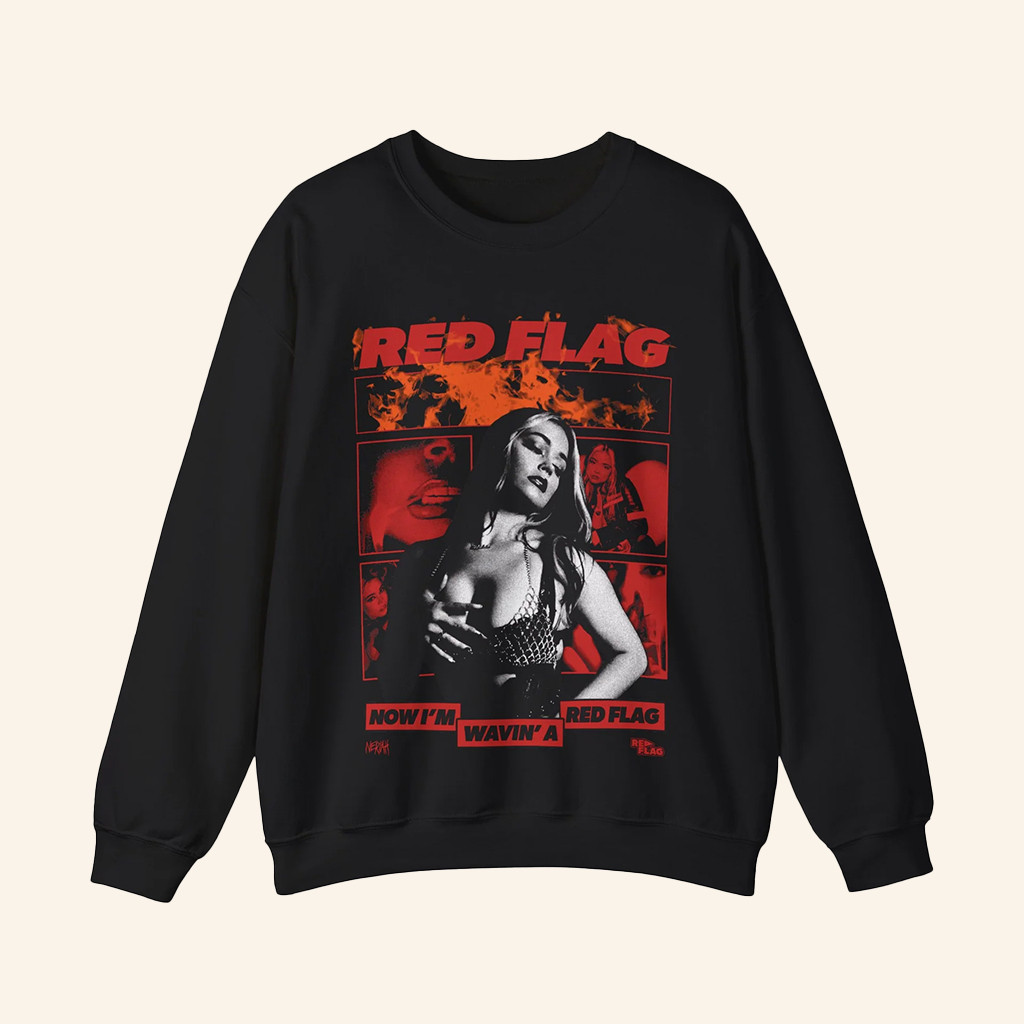 Neriah Merch Red Flag Sweatshirt Unique Gifts For Music Lovers
