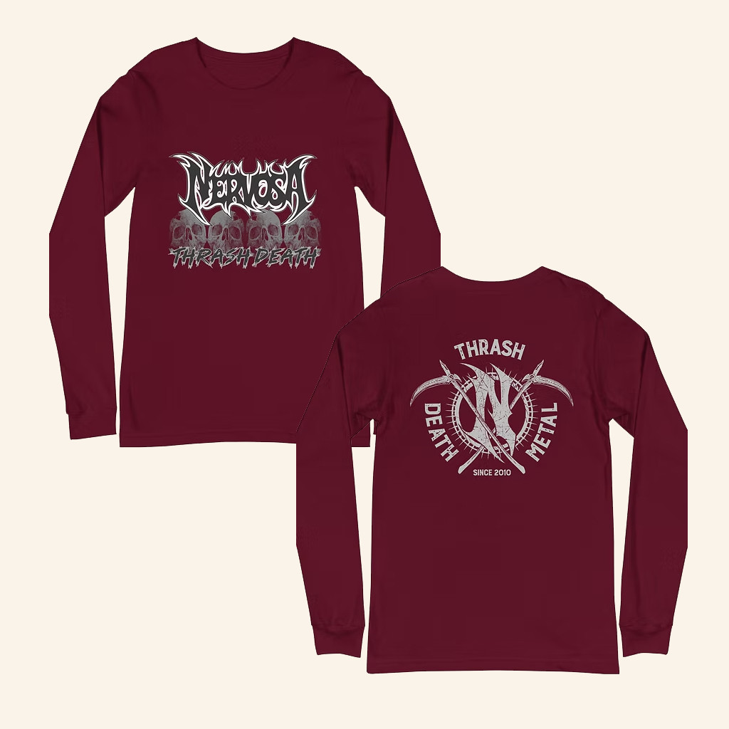 Nervosa Europe Merch Nervosa Long Sleeve Shirt Music Lover Gift Ideas For Him
