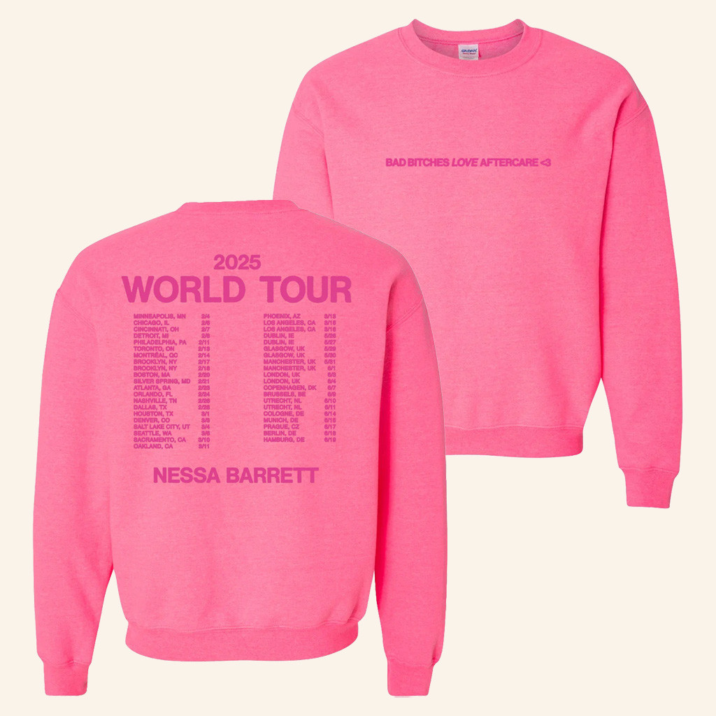 Nessa Barrett Merch Bad Bitches 2025 Tour Crewneck Nessa Barrett Sweatshirt Gifts For Her