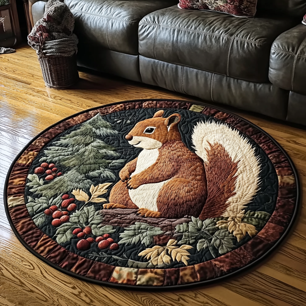 Nesting Comfort Quilted Round Mat Unique Front Door Decor Autumn Presents
