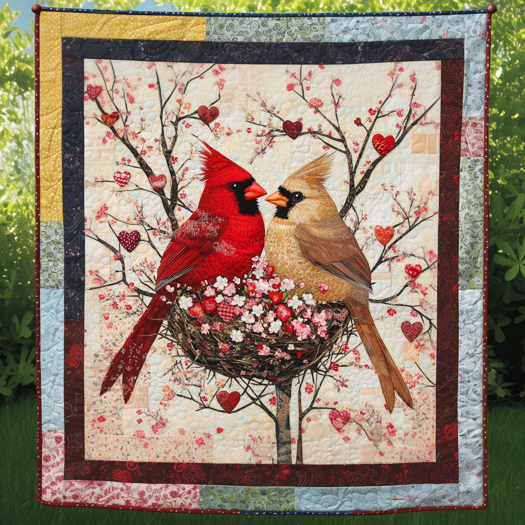 Nestled in Love Quilted Blanket Christmas Holiday Red Cardinal Gifts Ideas