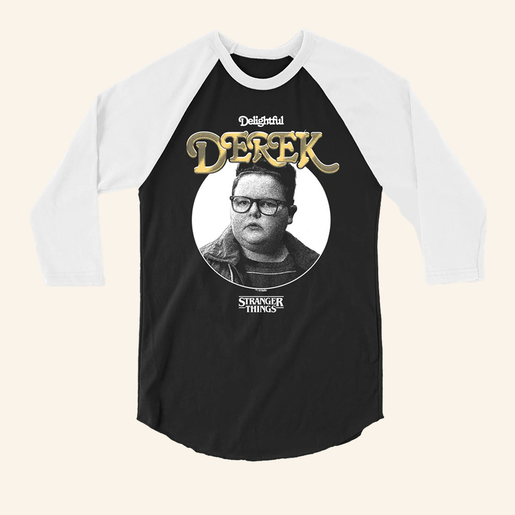 Netflix Merch Stranger Things Delightful Derek Raglan Shirt Stranger Things Merch Fan Gifts