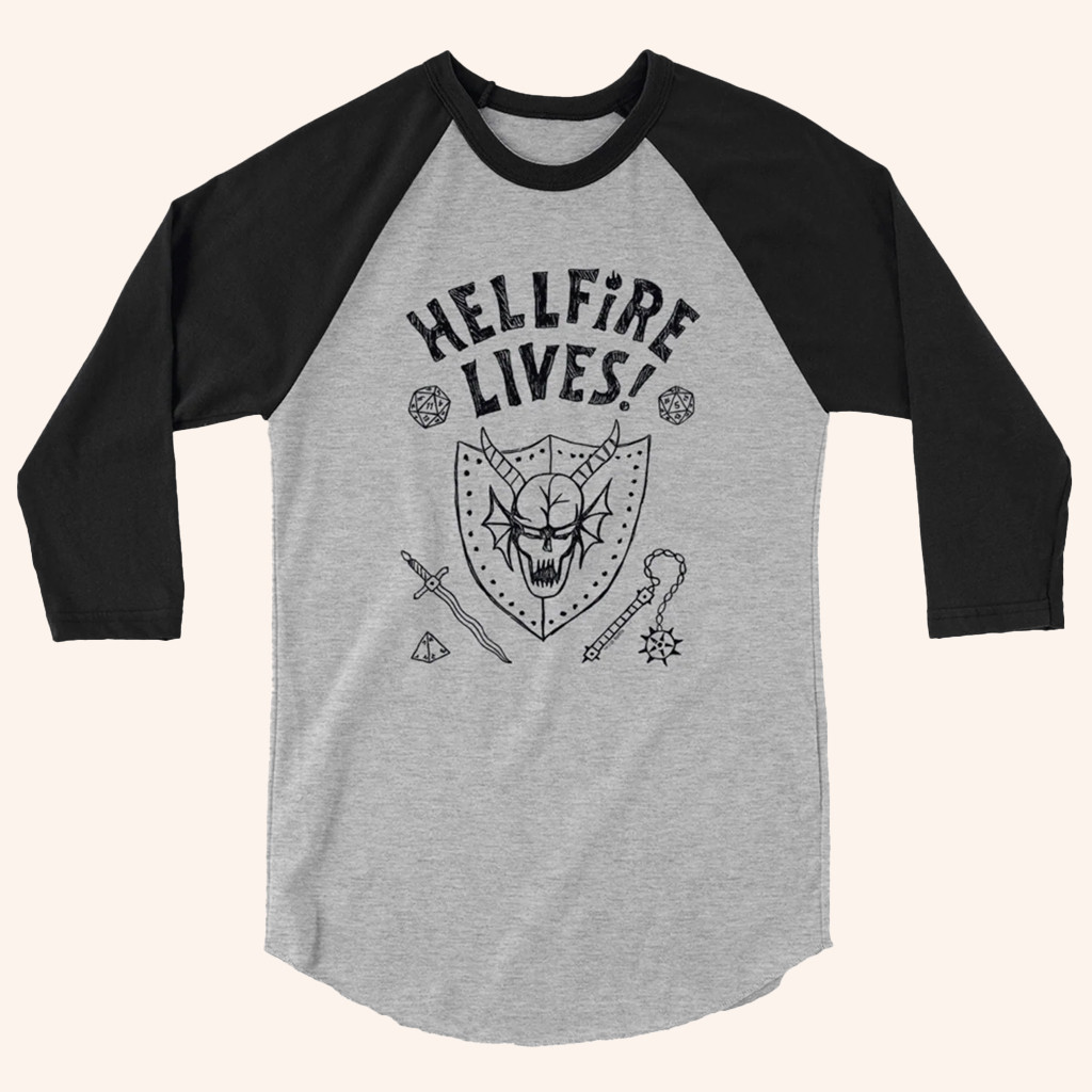Netflix Merch Stranger Things Hellfire Lives Raglan Shirt Stranger Things Merch Fan Gifts