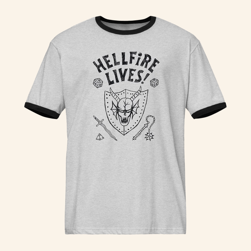 Netflix Merch Stranger Things Hellfire Lives Ringer T-Shirt Stranger Things Merch Fan Gifts