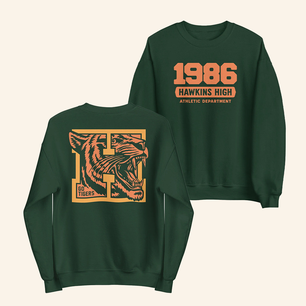 Netflix Merch Stranger Things Sweatshirt Hawkins High 1986 Crewneck Gifts For Friends