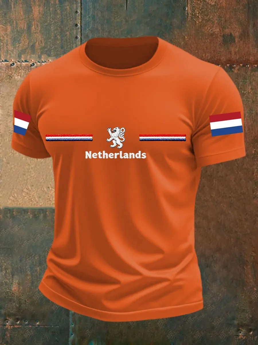 Netherlands Dutch Lion Stripe T-Shirt Oranje Boven Fan Gear Koningsdag Best Gift For Dutch Heritage