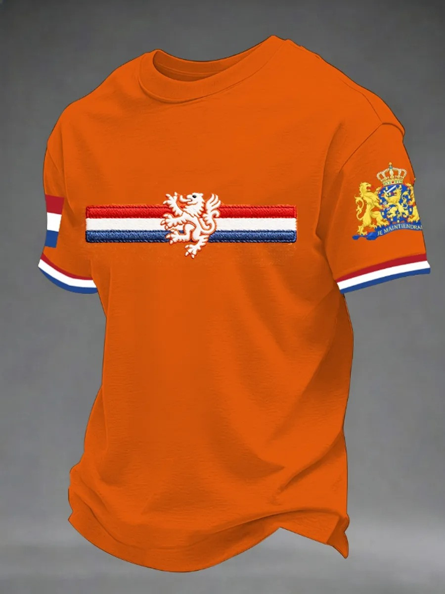 Netherlands Dutch Lion Stripe T-Shirt Oranje Netherlands Pride Fan Gear Best Gift For Dutch Heritage