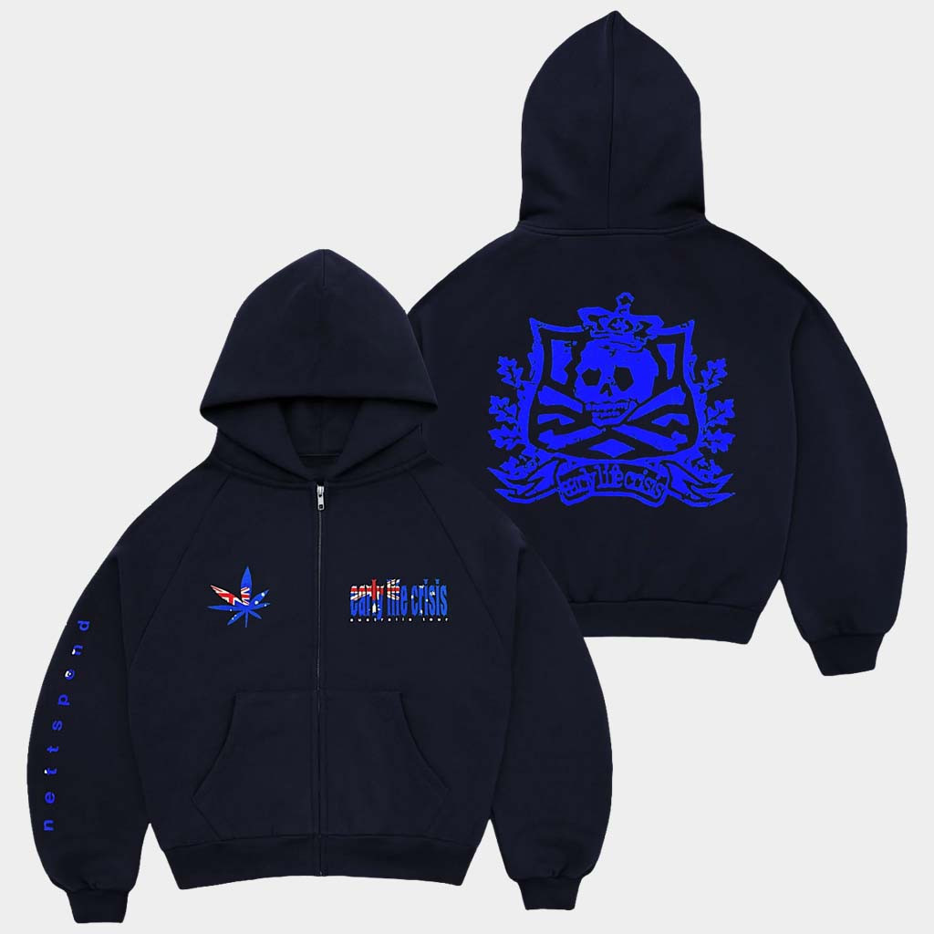Nettspend Merch Early Life Crisis Australia Tour Zip Hoodie Best Gifts For Music Lovers