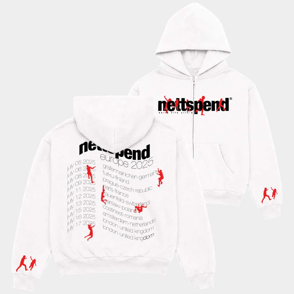 Nettspend Merch Euro Tour Zip Up Hoodie Nettspend Hoodie Birthday Gifts For Music Lovers