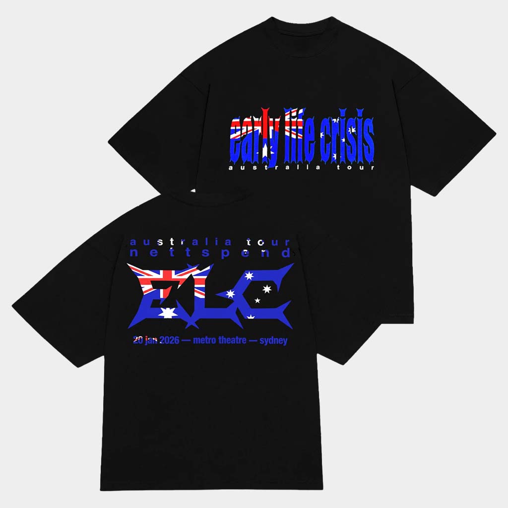 Nettspend Merch Melbourne Tour T-Shirt Early Life Crisis Australia Tour Shirt Gifts For Fans