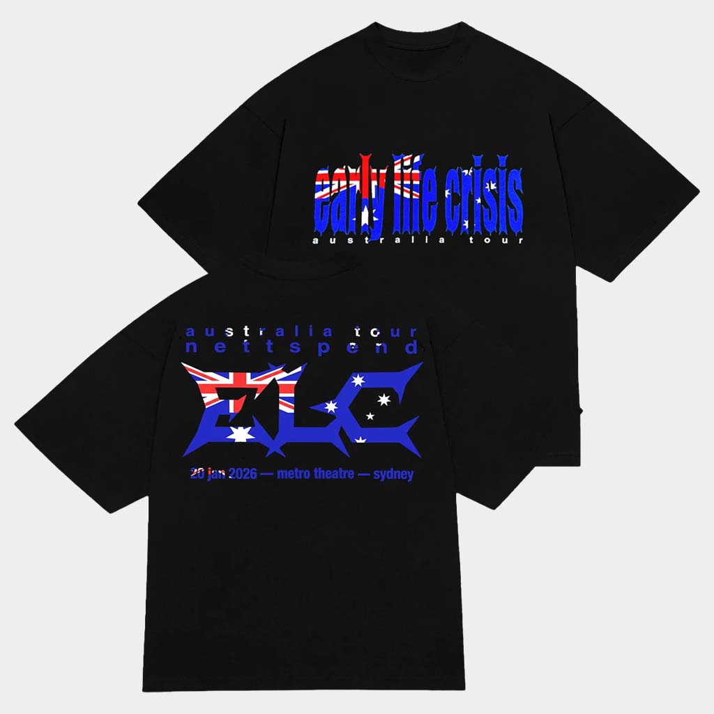 Nettspend Merch Sydney Tour T-Shirt Early Life Crisis Australia Tour Shirt Gifts For Music Fans