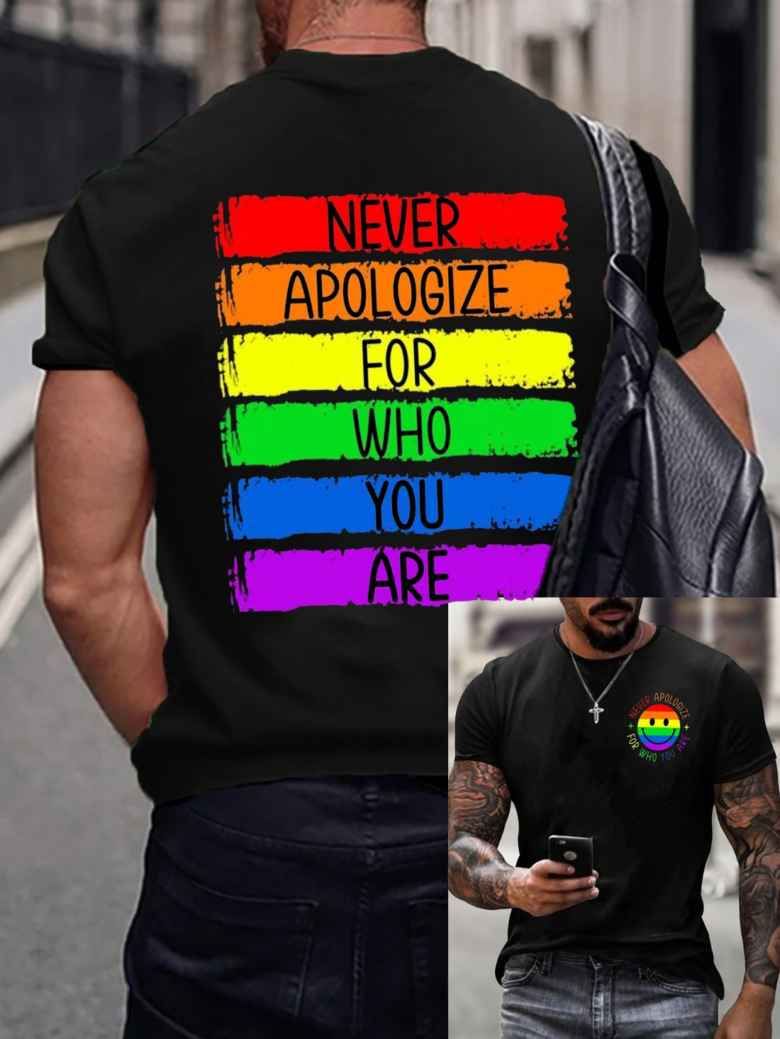Never Apologize For Who You Are T-Shirt LGBT Pride Month Equality Clothing Best Gift For Supporters