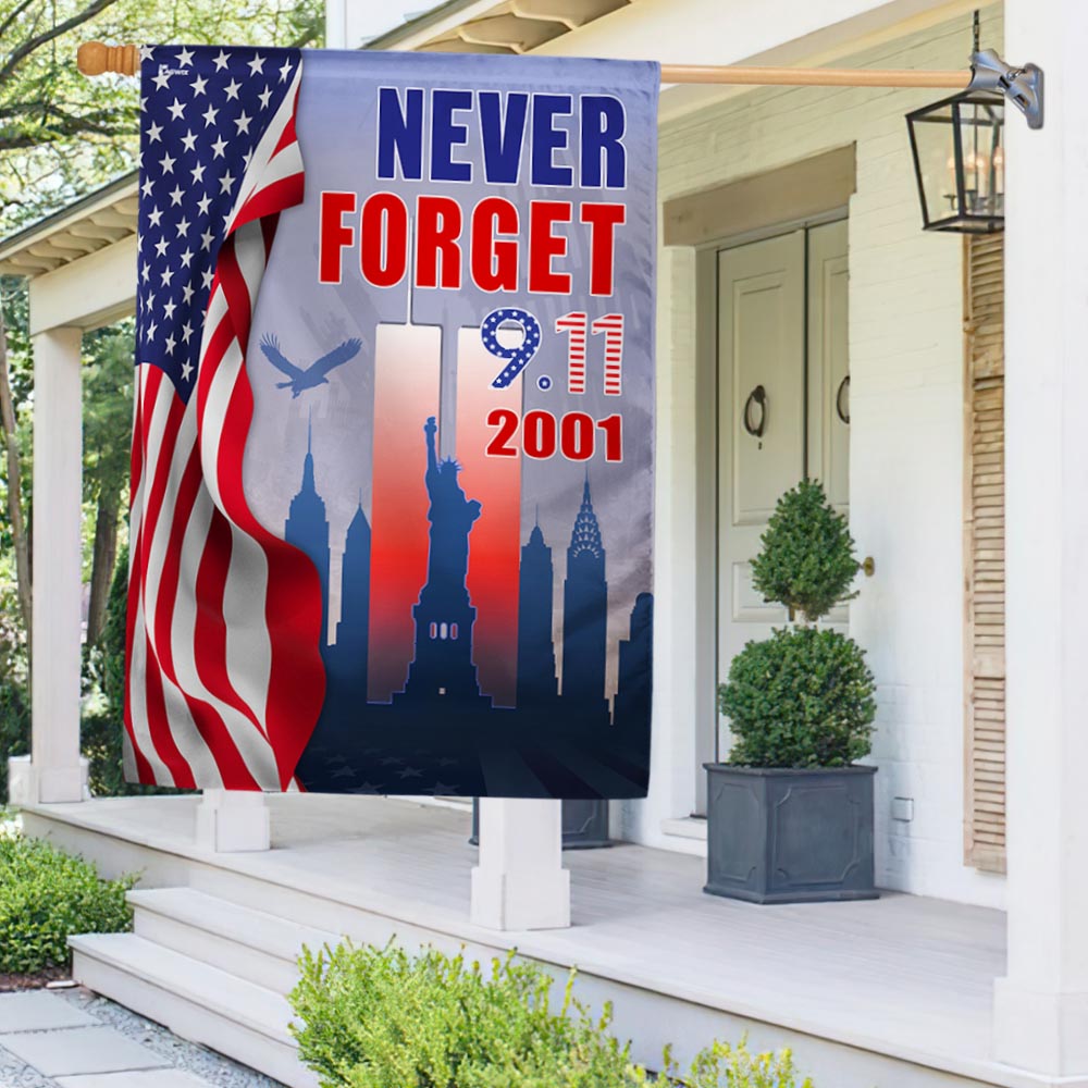 Never Forget 9-11 Flag September 11 Memorial American Flag