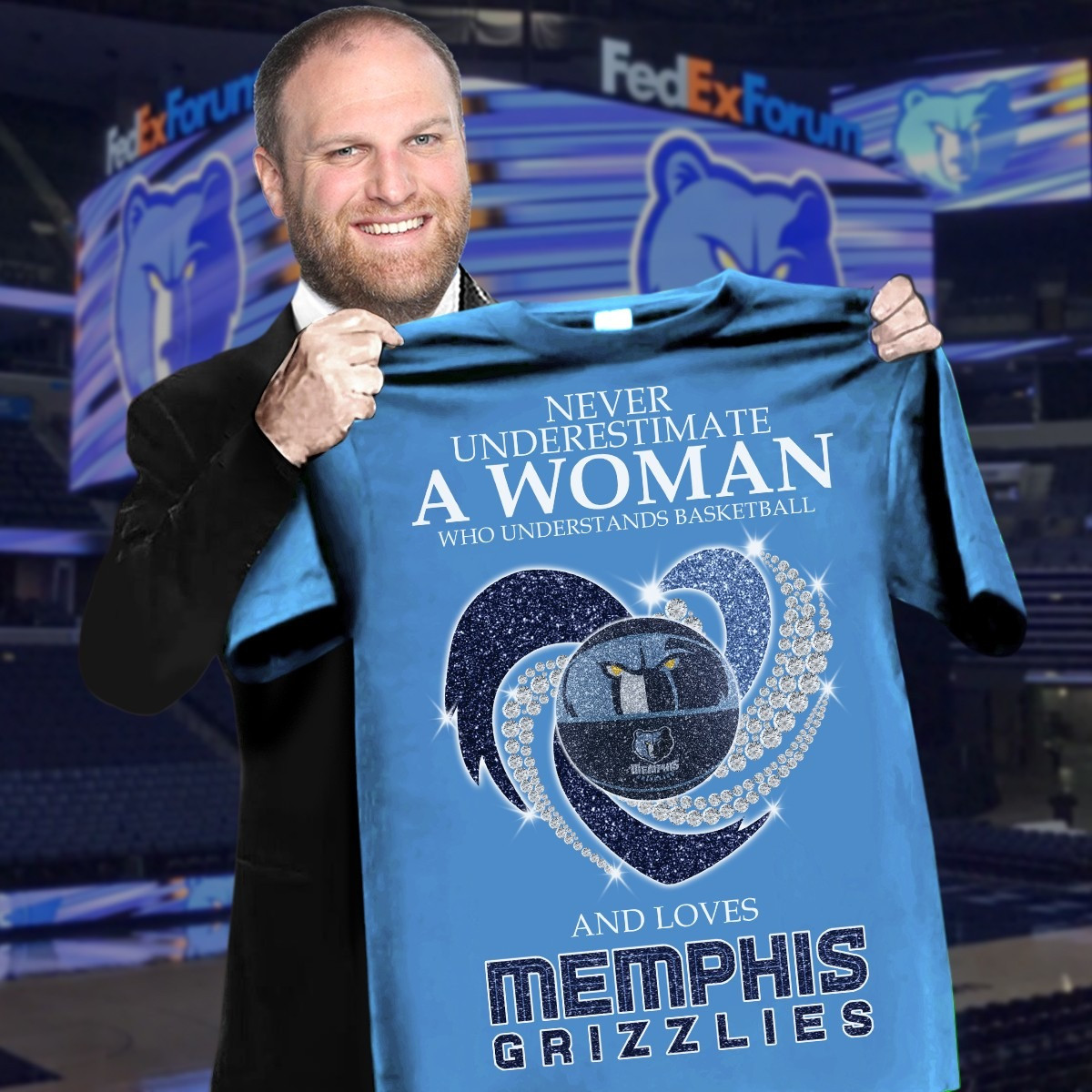Never Underestimate A Woman Memphis Grizzlies T-Shirt Gifts For Basketball Fan