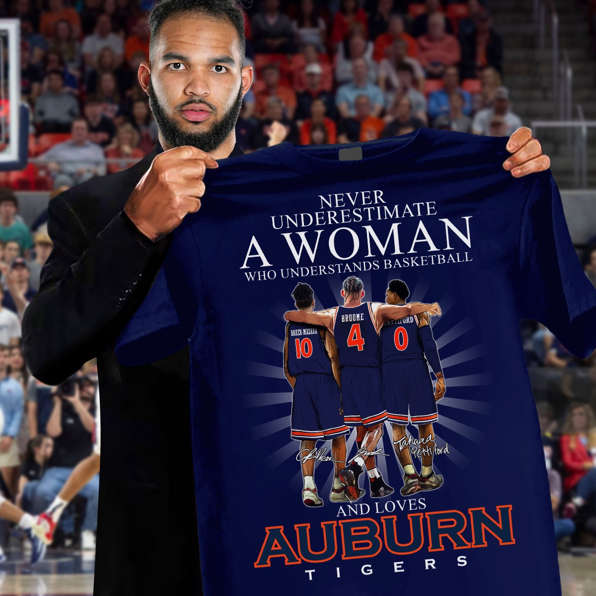 Never Underestimate A Woman Understands Basketball And Loves Auburn Tiger Shirt Fan Merch