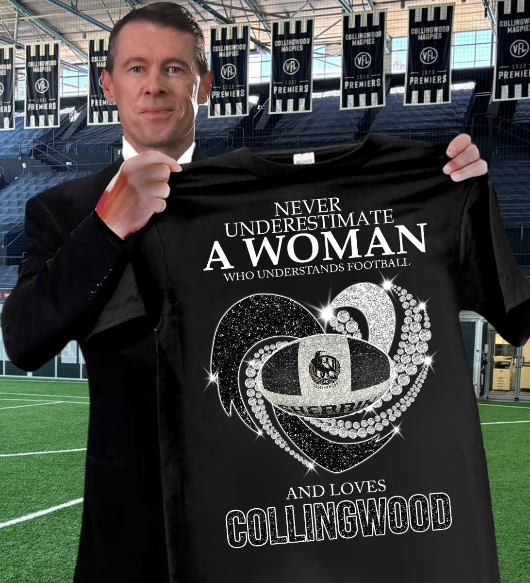 Never Underestimate A Woman Who Loves Collingwood Shirt Gifts For Football Lovers Fans