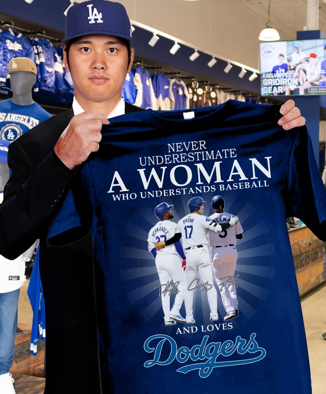 Never Underestimate A Woman Who Loves Dodgers T-Shirt Gifts For Fans For Her