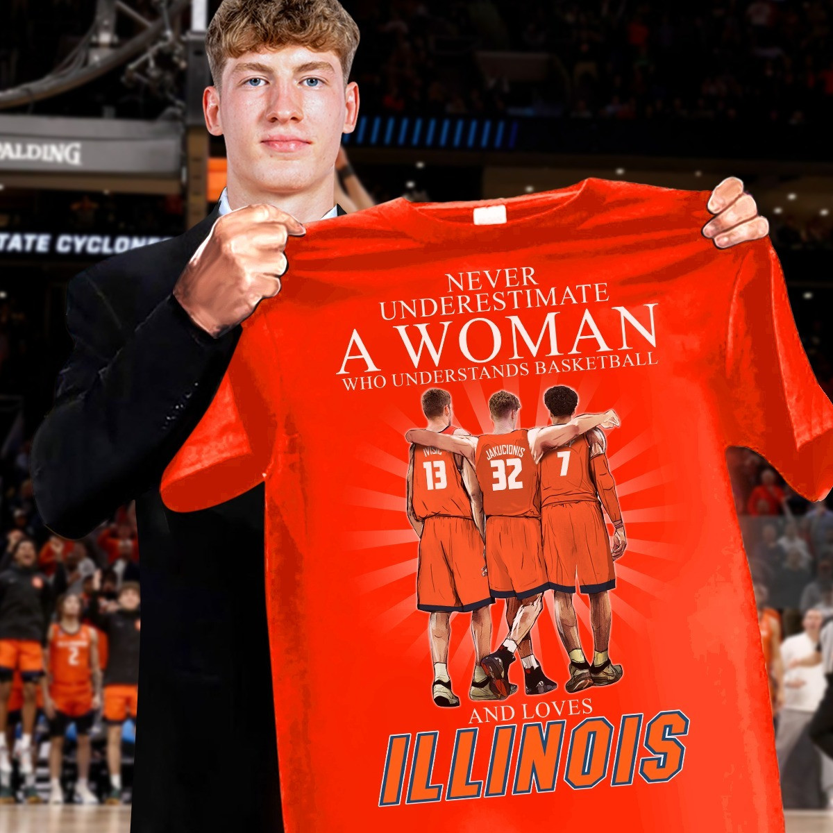 Never Underestimate A Woman Who Loves Illinois Fighting Illini Shirt Fan Gifts For Her