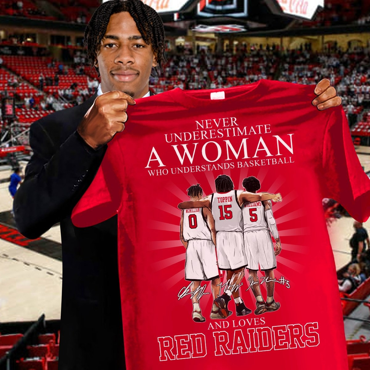 Never Underestimate A Woman Who Loves Texas Tech Red Raiders Shirt Basketball Fan Gifts