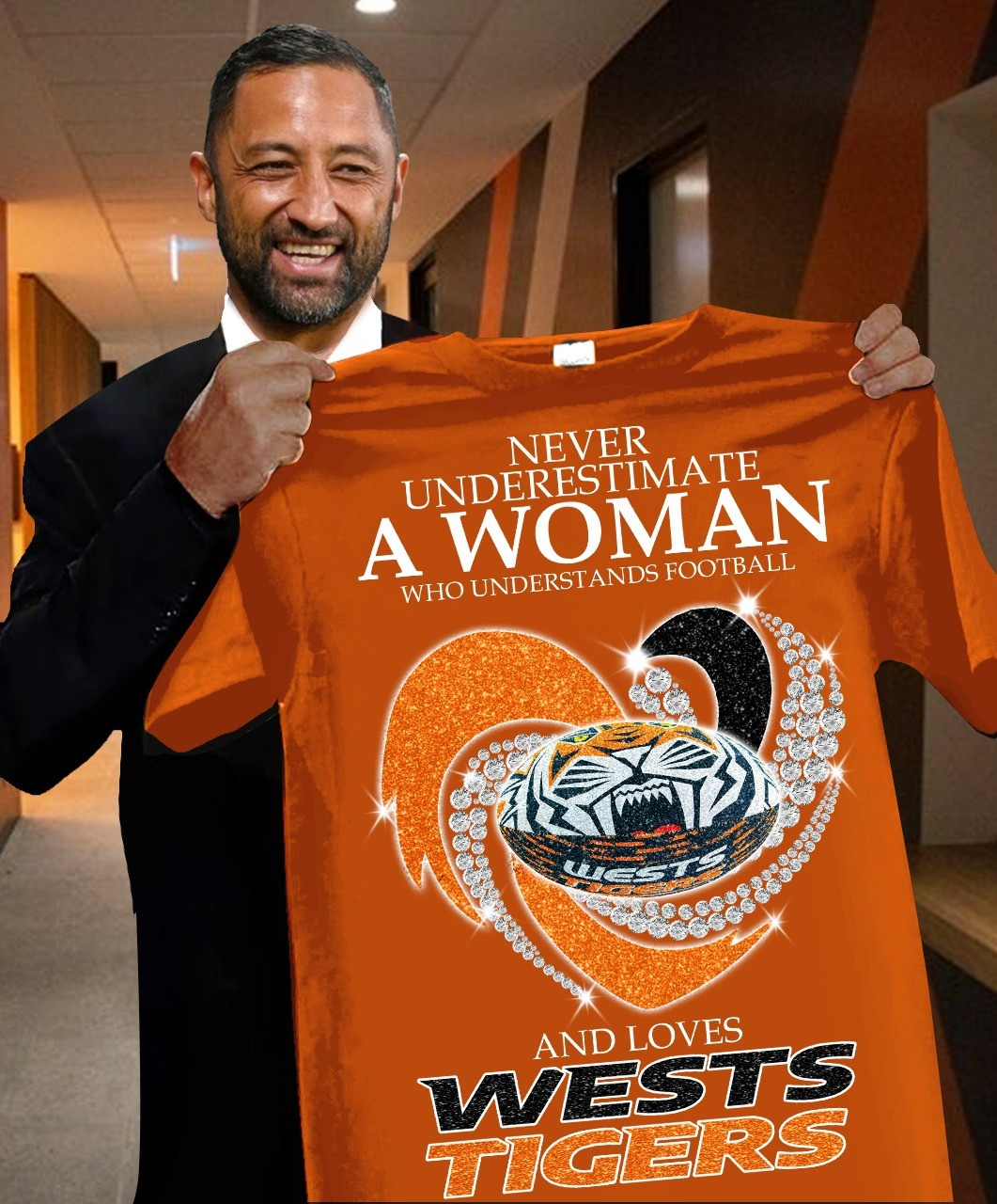Never Underestimate A Woman Who Loves Wests Tigers T-Shirt Gifts For Football Fans