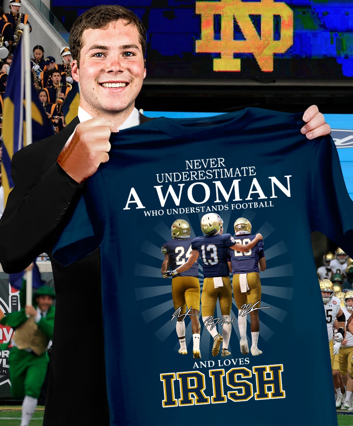 Never Underestimate A Woman Who Understands Football And Loves Irish Shirt Football Fans Gifts