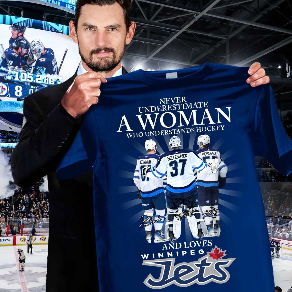 Never Underestimate A Woman Who Understands Hockey And Loves Winnipeg Jets T-Shirt Fan Merch