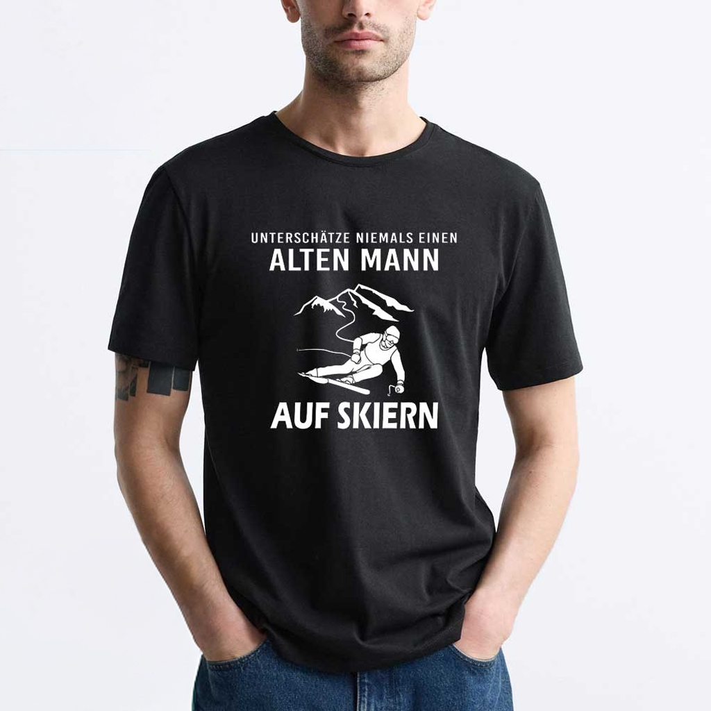 Never Underestimate An Old Man On Skis T-Shirt Best Gifts For Ski Lovers Never Underestimate An Old Man On Skis T-Shirt Best Gifts For Ski Lovers