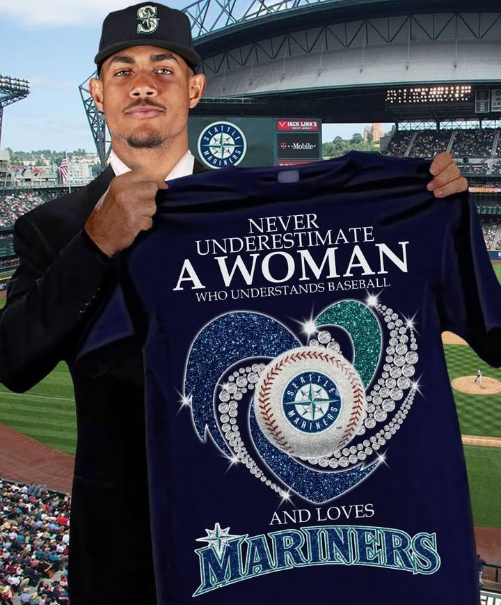 Never Underestimate Woman Loves Seattle Mariners T-Shirt Baseball Fan Merch Gifts For Her