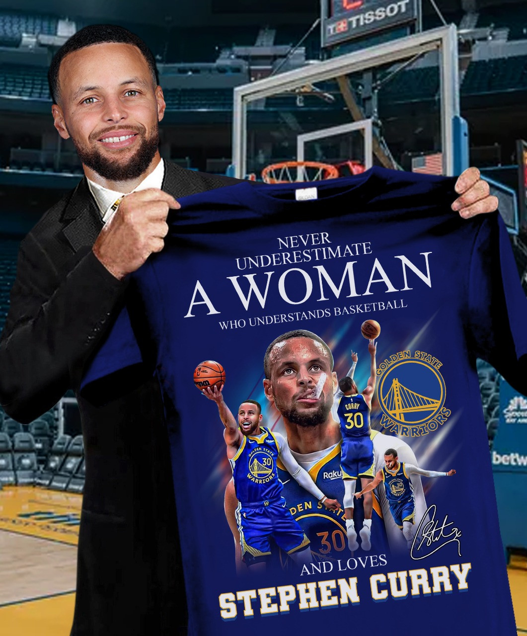 Never Underestimate Woman Loves Stephen Curry T-Shirt Basketball Fan Merch Gifts For Her