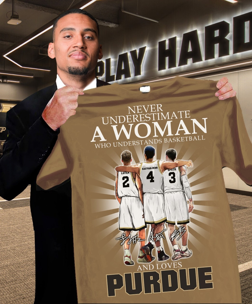 Never Underestimate Woman Who Loves Purdue Boilermakers Shirt Basketball Fan Gifts For Her