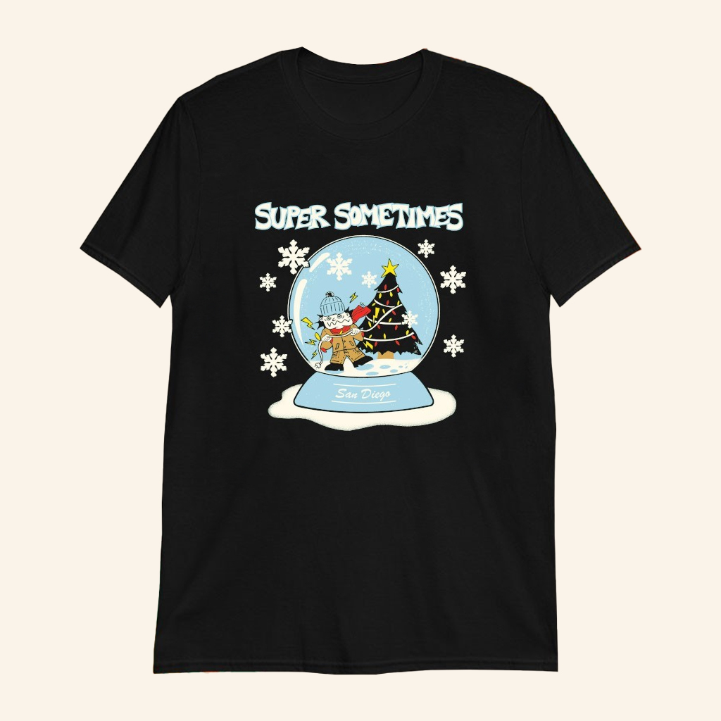 New Aesthetic Super Sometimes San Diego Snow Globe Christmas Holiday T-Shirt Gifts For Fans