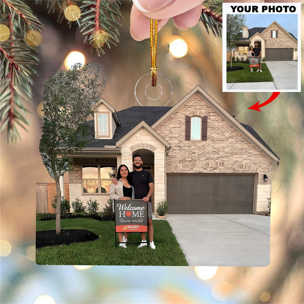 New Chapter Together Personalized Photo Mica Ornament Christmas Gift For Family Member