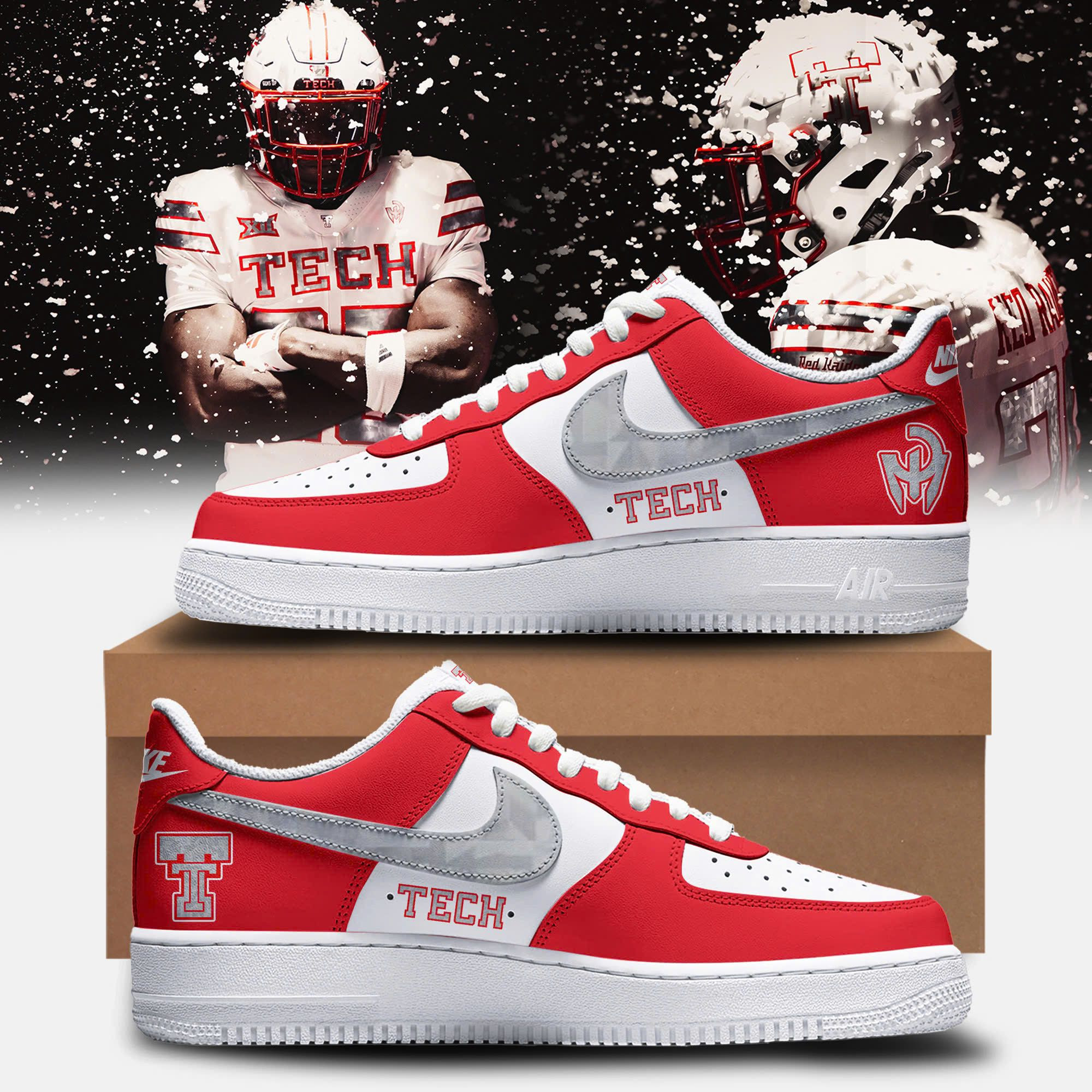 New Cold Front Patrick Mahomes Texas Tech Red Raiders Sneakers Football Mech Fans Gear